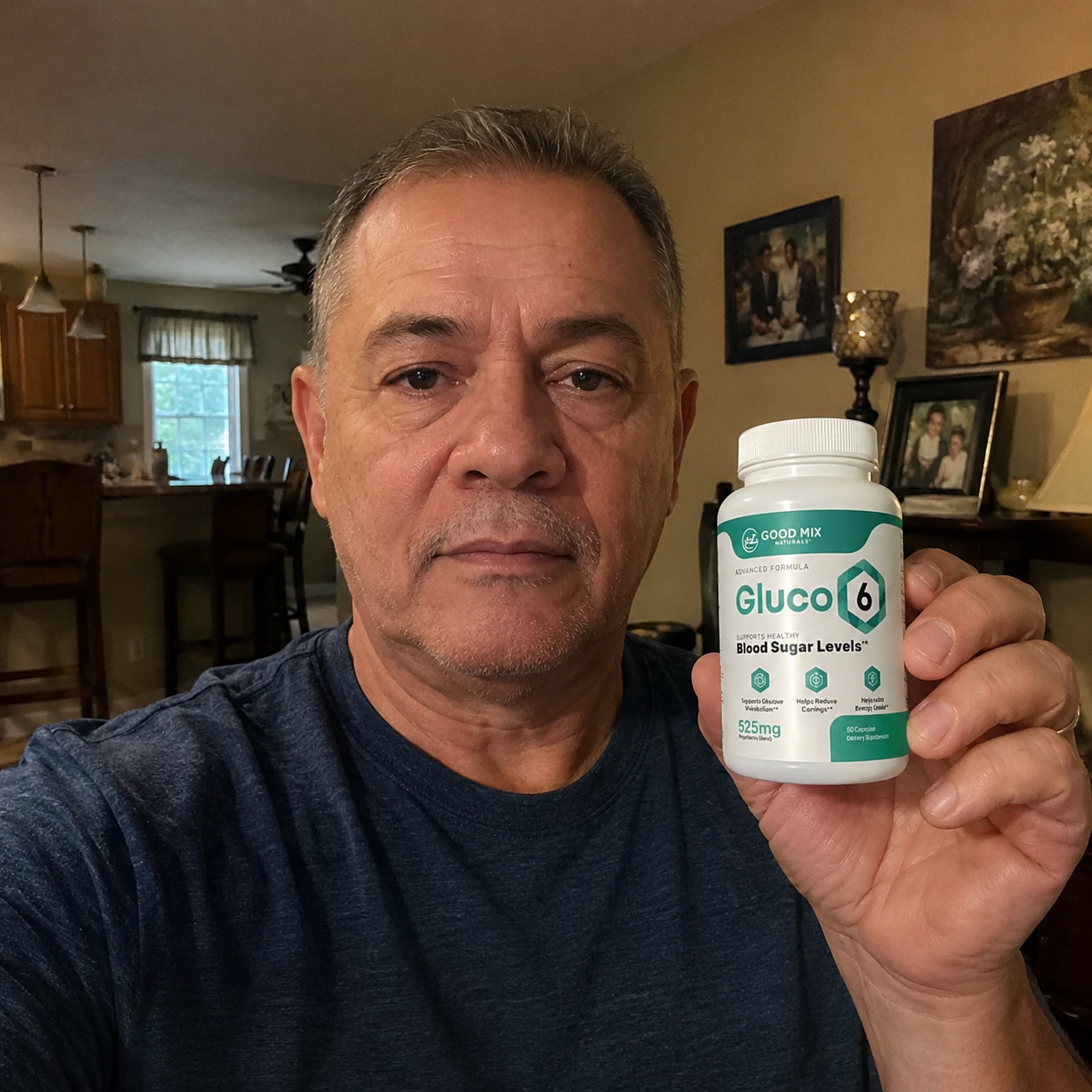 Adult man reading a Gluco6 review